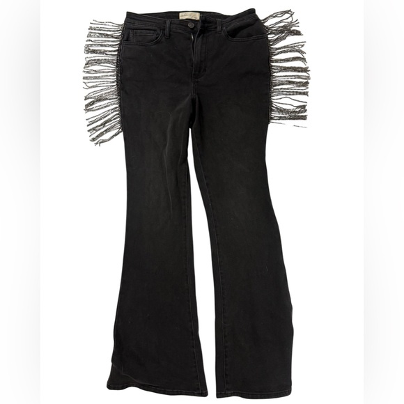 Buckle Denim - Buckle Black Flare Jeans with Fringe